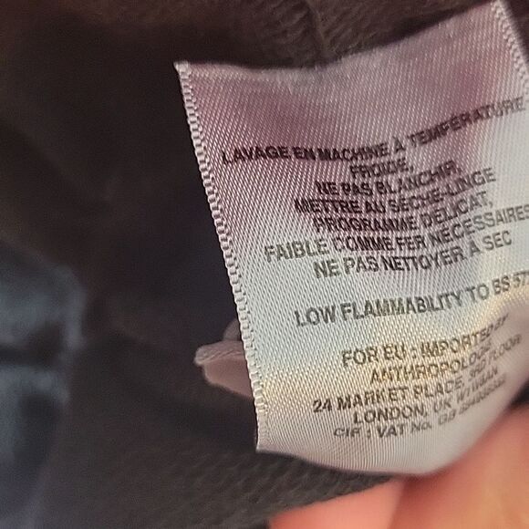 Anthropologie t.la Victorine Cropped Sweatshirt Top Black Size X- Small Ruffled - Picture 10 of 10